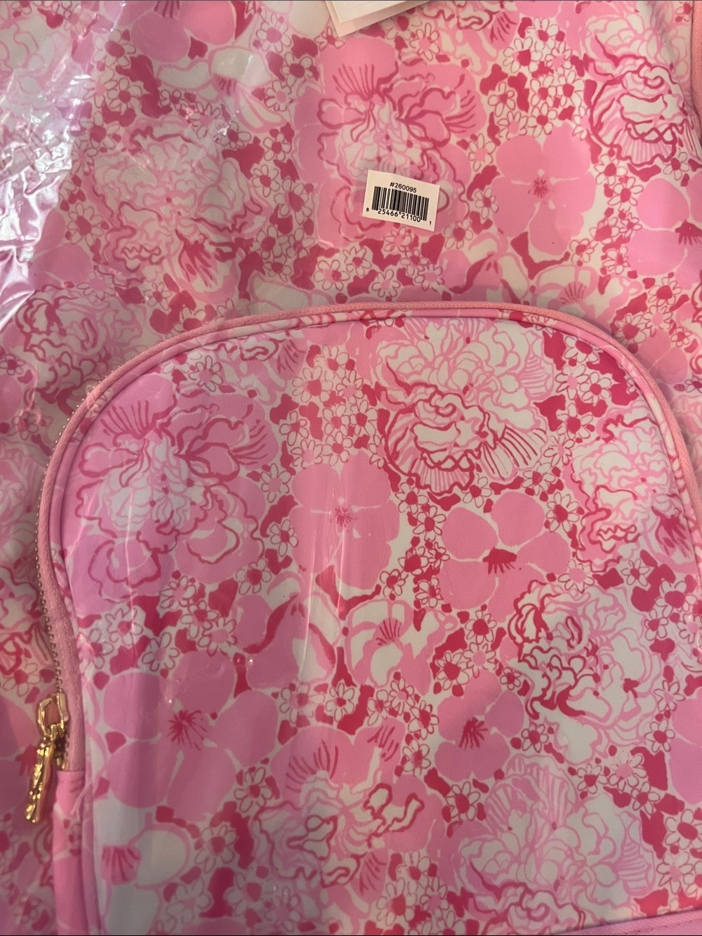 Lilly Pulitzer Printed Backpack Conch Shell Pink Burst of Joy Floral Bookbag NWT - Picture 6 of 7